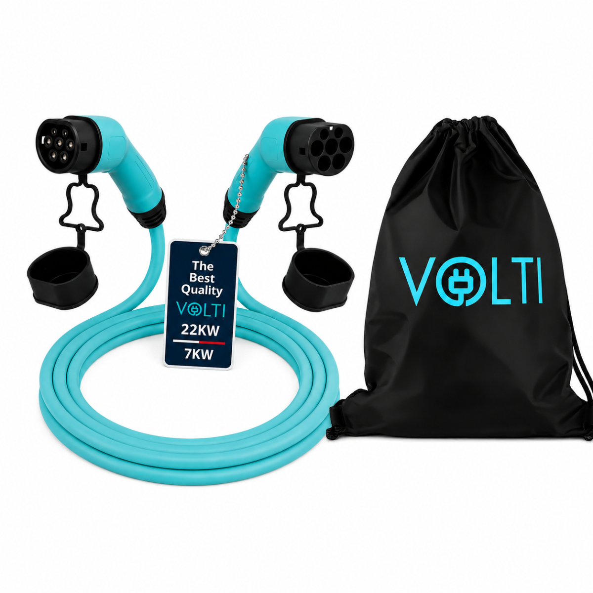 Volti Cable Elektrikli Araç Şarj Kablosu  22 kW | Type 2 | 32A Trifaze Düz Kablolu