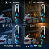 Volti 3GO Taşınabilir Elektrikli Araç Şarj Cihazı 3-22 kW | Type 2 | 6A-32A Monofaze & Trifaze
