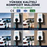 Volti Home Kurumsal Elektrikli Araç Şarj İstasyonu 22 kW | Type 2 | 32A | 380V Trifaze Spiral Kablolu