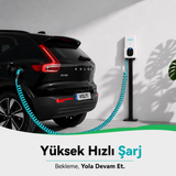 Volti Home Kurumsal Elektrikli Araç Şarj İstasyonu 22 kW | Type 2 | 32A | 380V Trifaze Spiral Kablolu