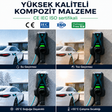 Volti Home Duvar Tipi Elektrikli Araç Şarj İstasyonu 7.4 kW | Type 2 | 32A | 230V Monofaze Düz Kablolu
