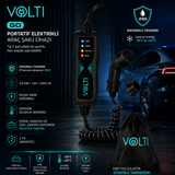Volti Go Taşınabilir Elektrikli Araç Şarj Cihazı 3 kW | Type 2 | 13A Monofaze Spiral Kablo